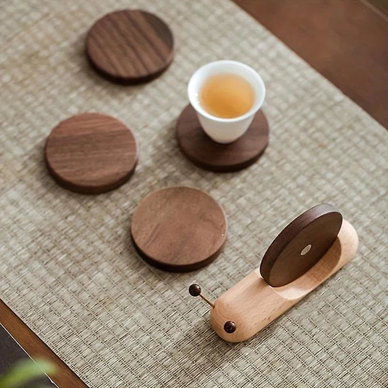 Drink Coasters | Natural Walnut & Stackable