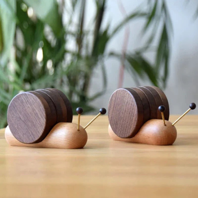 Drink Coasters | Natural Walnut & Stackable