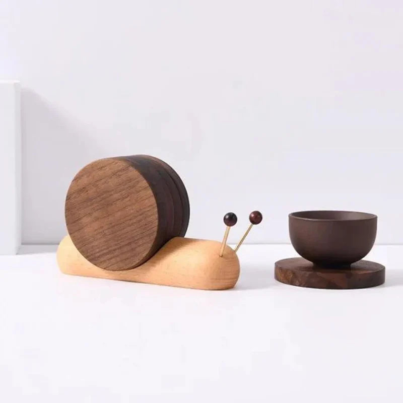 Drink Coasters | Natural Walnut & Stackable
