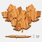 Drink Coasters | Solid Wood & Leaf-Shaped | Set of 3