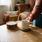 Drink Coasters | Wooden With Removable Absorbent Inserts | Set of 5