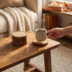 Drink Coasters | Wooden With Removable Absorbent Inserts | Set of 5