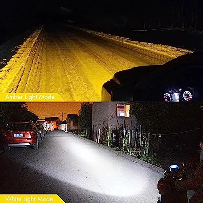 Driving Light | Dual-Beam White & Yellow Fog | IP68 Aluminum Housing