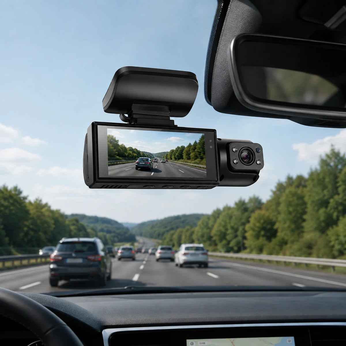 Dual Lens Dash Cam | Night Vision & Motion Detection
