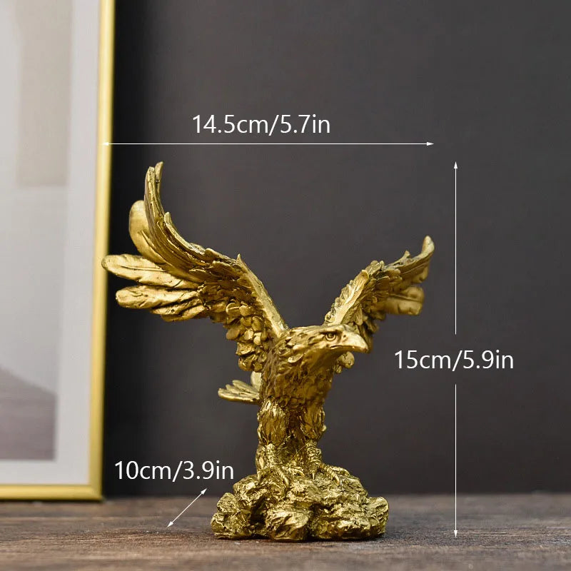 Eagle Figurine | Radiant Gold Resin | For Home & Office