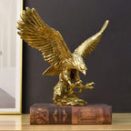 Eagle Figurine | Radiant Gold Resin | For Home & Office