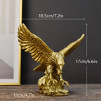 Eagle Figurine | Radiant Gold Resin | For Home & Office