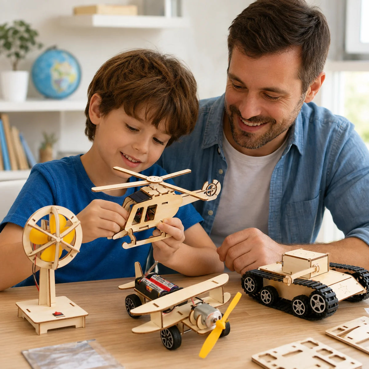Educational Building Kit | Wooden STEM | Solar & Hand-Crank