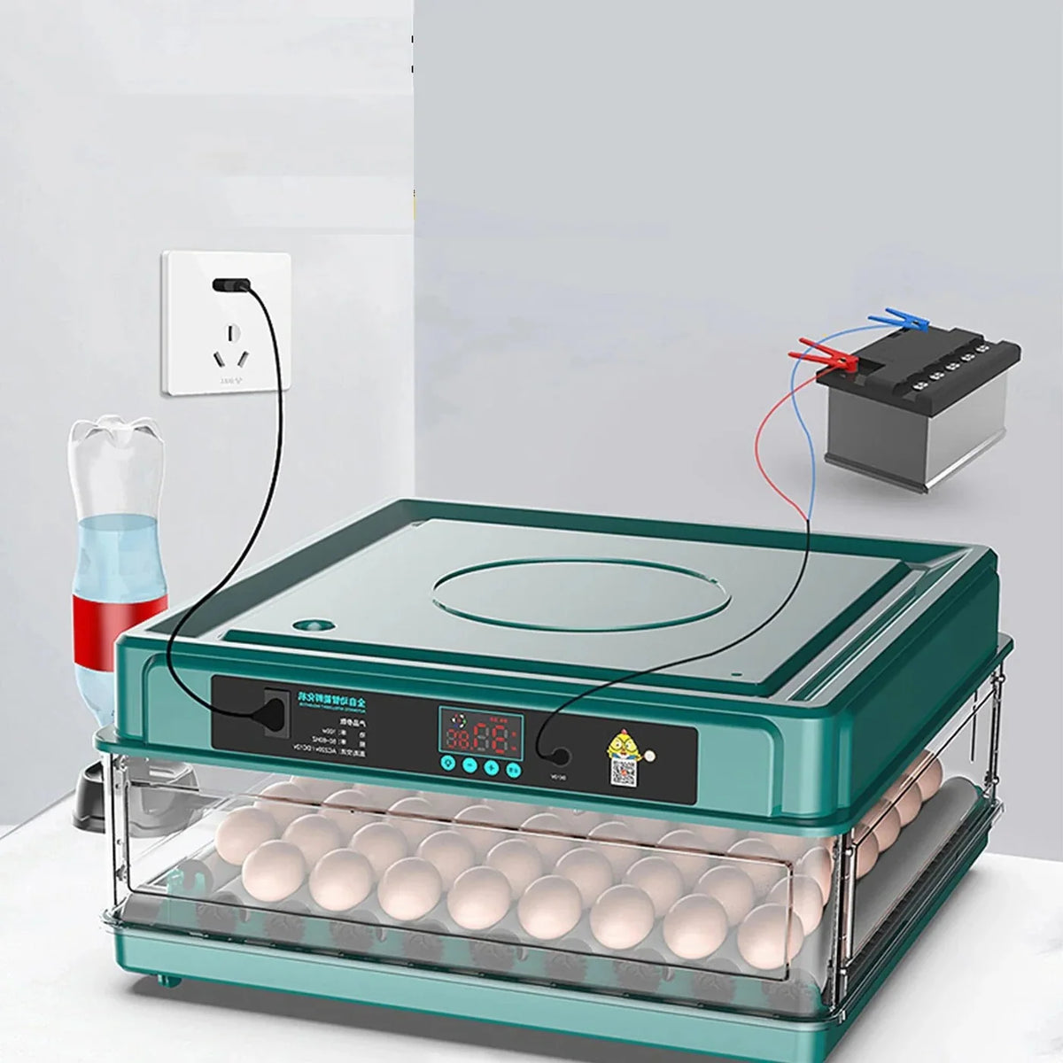 Egg Incubator | Automatic Egg Turner & Built-In Candler | 38-Egg Capacity
