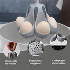 Egg Poacher | Flexible Silicone & Cool-Touch Handle | Holds Up To 6 Eggs