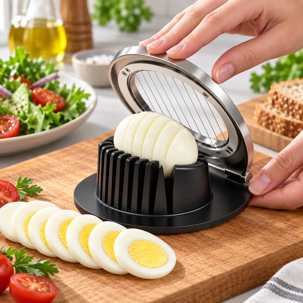 Egg Slicer | 3-In-1 Stainless Steel Wire Frame