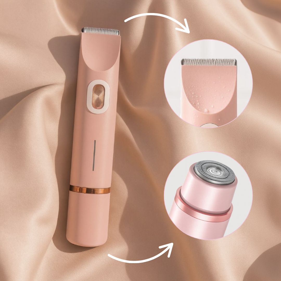 Intimate Shaver | Cordless Stainless Steel Blades | 2-in-1 Heads
