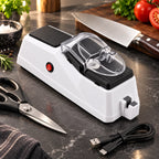 Electric Knife Sharpener | Plug-In Fast Sharpening & Non-Slip Base