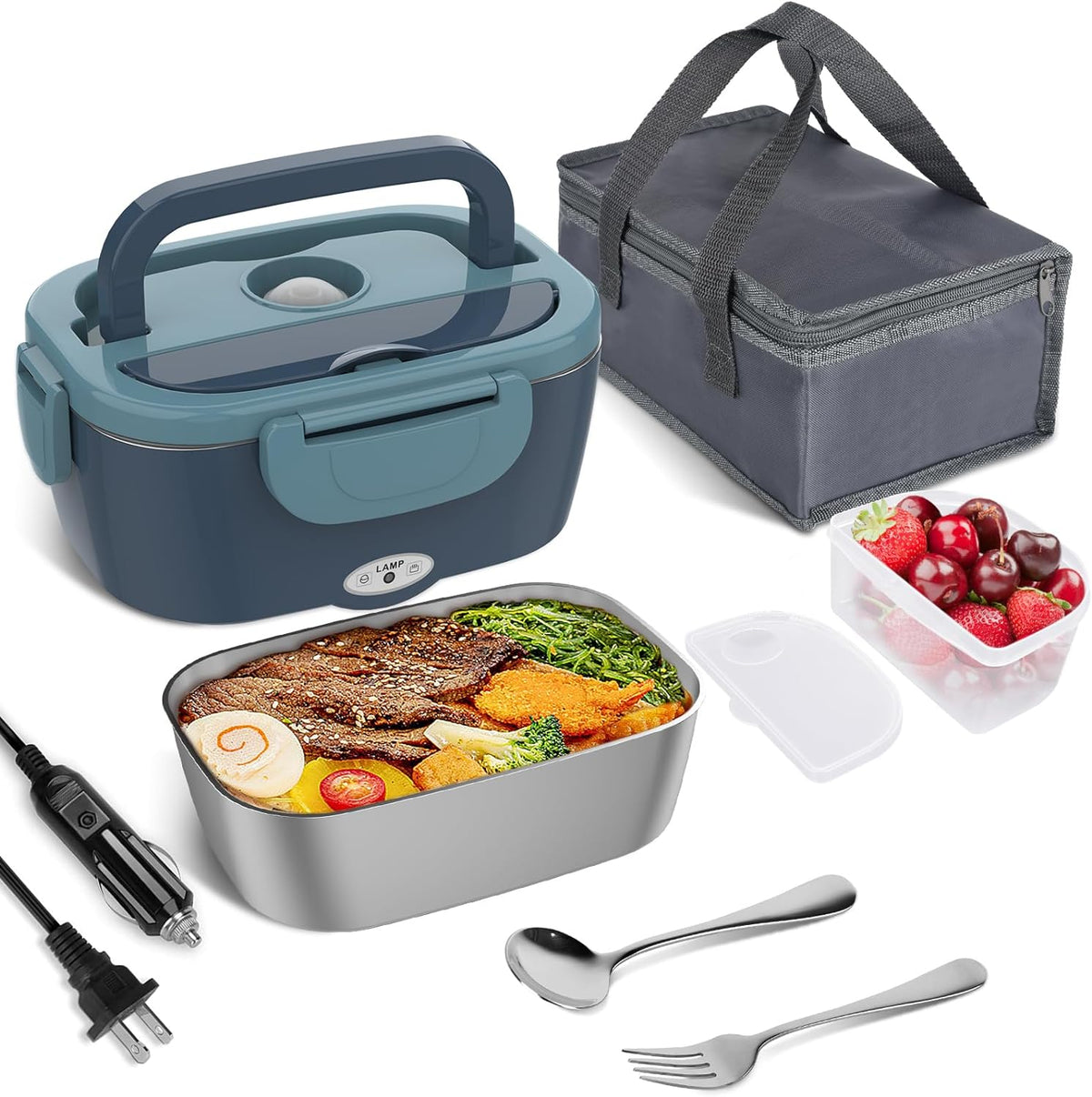 Electric Lunch Box | Stainless Steel & Leakproof | Dual Voltage