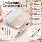 Electric Nail File | Brushless 35,000 RPM & Cordless | Includes 4 Bits