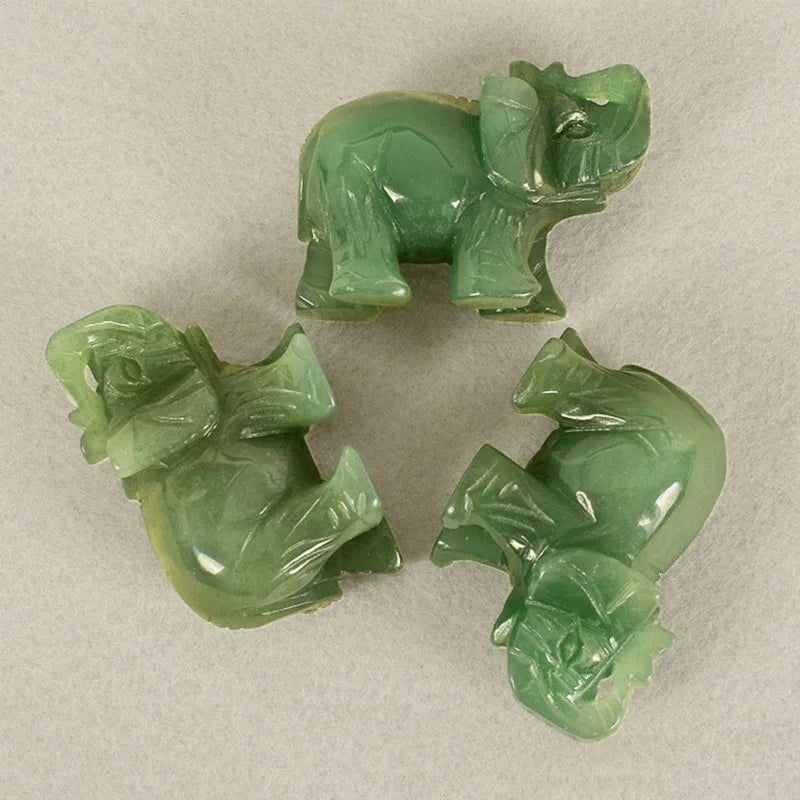 Elefantenfigur | Grüner Aventurin-Jade & Feng Shui Akzent