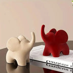 Elephant Figurine | Flocked Resin & Tabletop Decor | 9.7 cm Tall