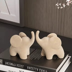 Elephant Figurine | Flocked Resin & Tabletop Decor | 9.7 cm Tall