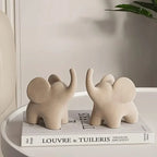 Elephant Figurine | Flocked Resin & Tabletop Decor | 9.7 cm Tall