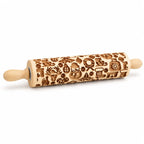 Embossing Rolling Pin | Durable Ash Wood & Festive Motifs | 35 cm