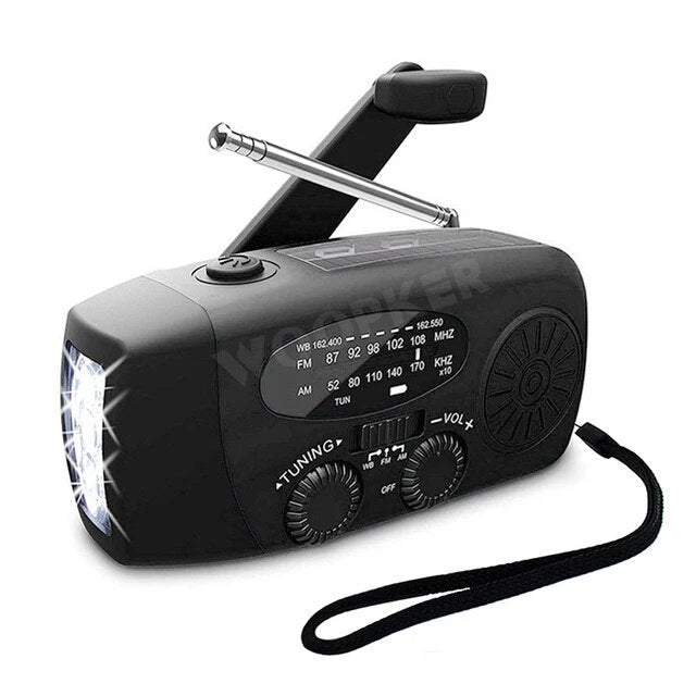 Emergency Radio | Solar & Hand-Crank | 1200mAh Power Bank