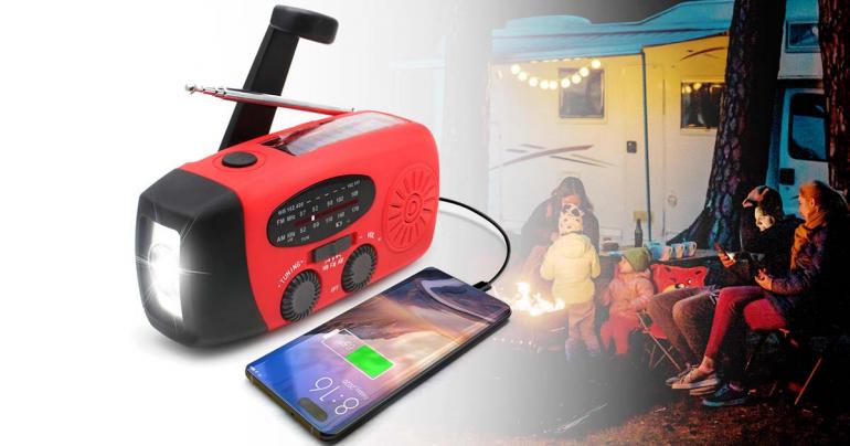 Emergency Radio | Solar & Hand-Crank | 1200mAh Power Bank