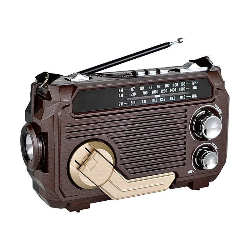 Emergency Radio | Solar & Hand-Crank Charging AM/FM/SW Reception Bluetooth & USB