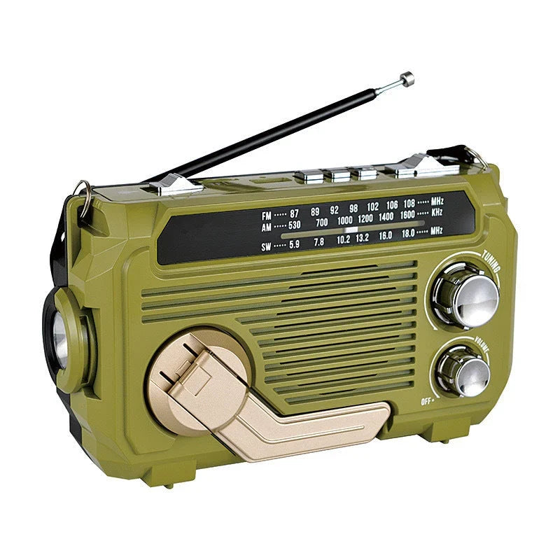 Emergency Radio | Solar & Hand-Crank Charging AM/FM/SW Reception Bluetooth & USB