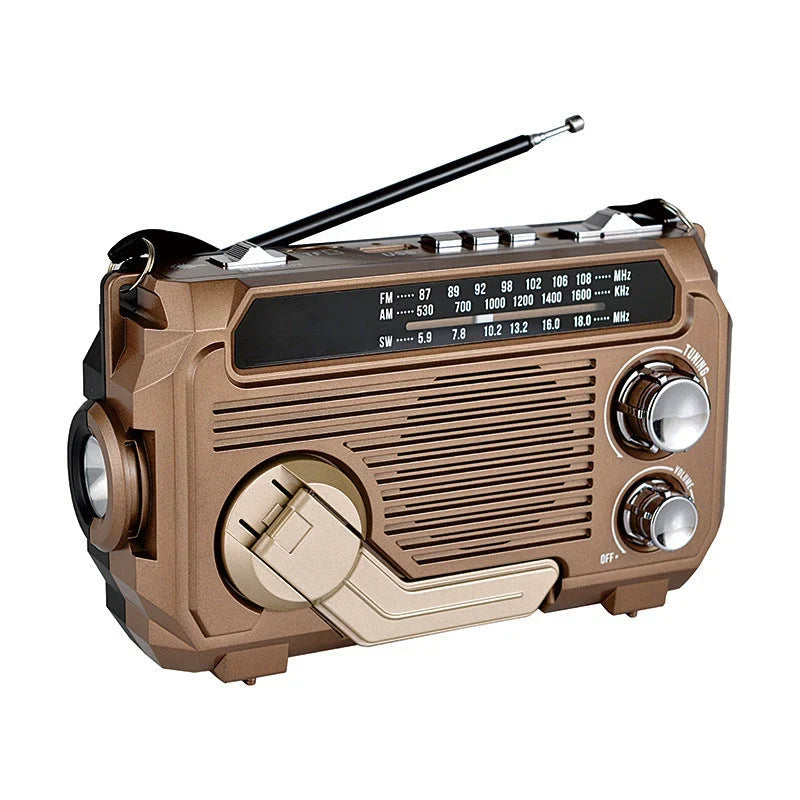 Emergency Radio | Solar & Hand-Crank Charging AM/FM/SW Reception Bluetooth & USB