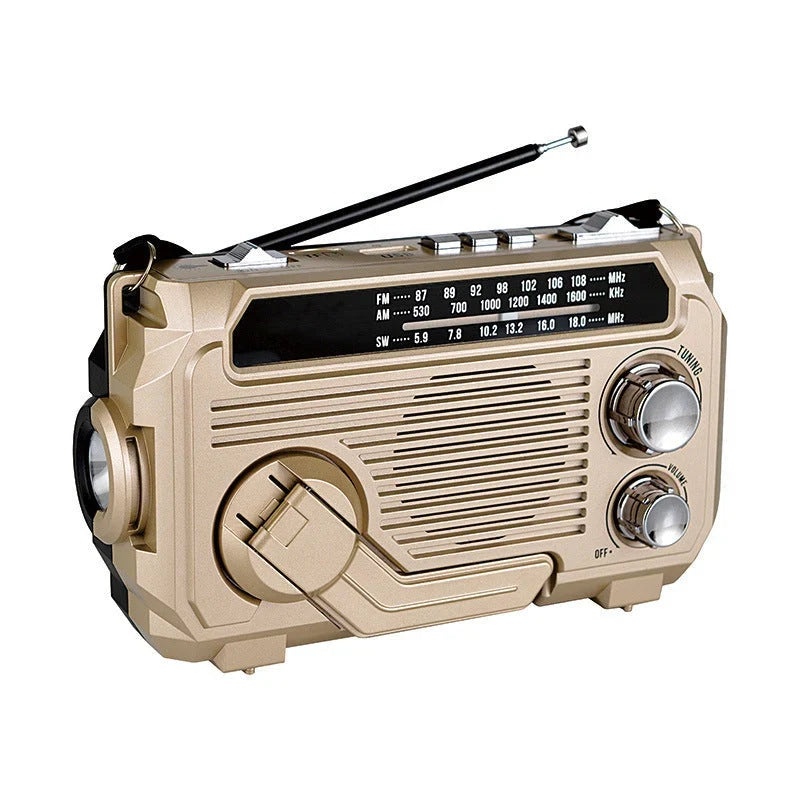 Emergency Radio | Solar & Hand-Crank Charging AM/FM/SW Reception Bluetooth & USB