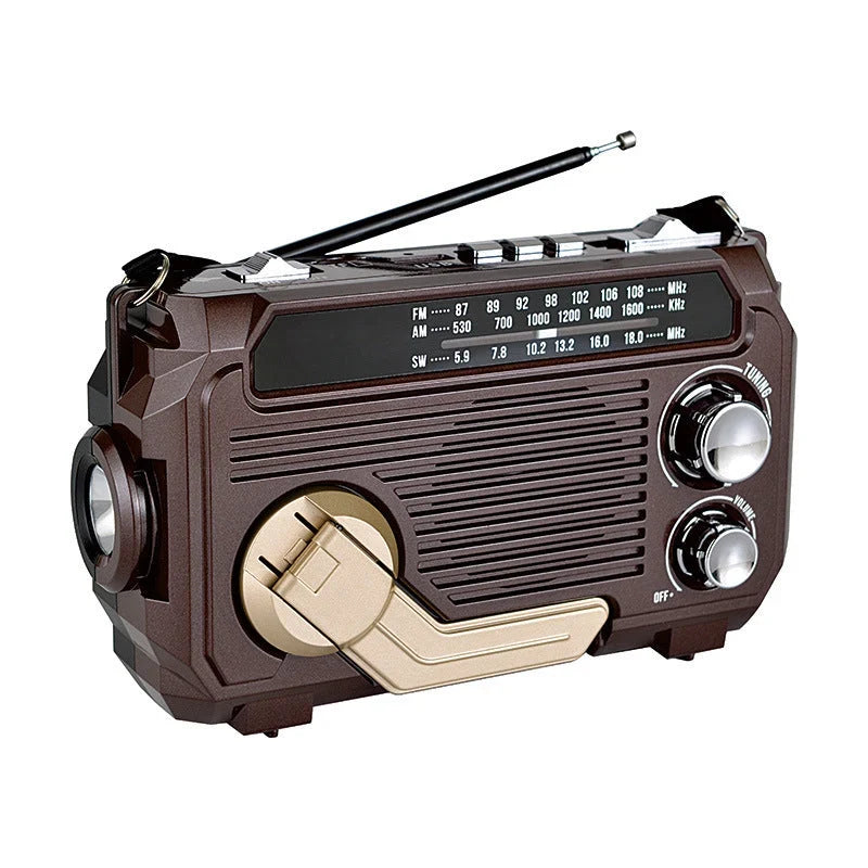 Emergency Radio | Solar & Hand-Crank Charging AM/FM/SW Reception Bluetooth & USB