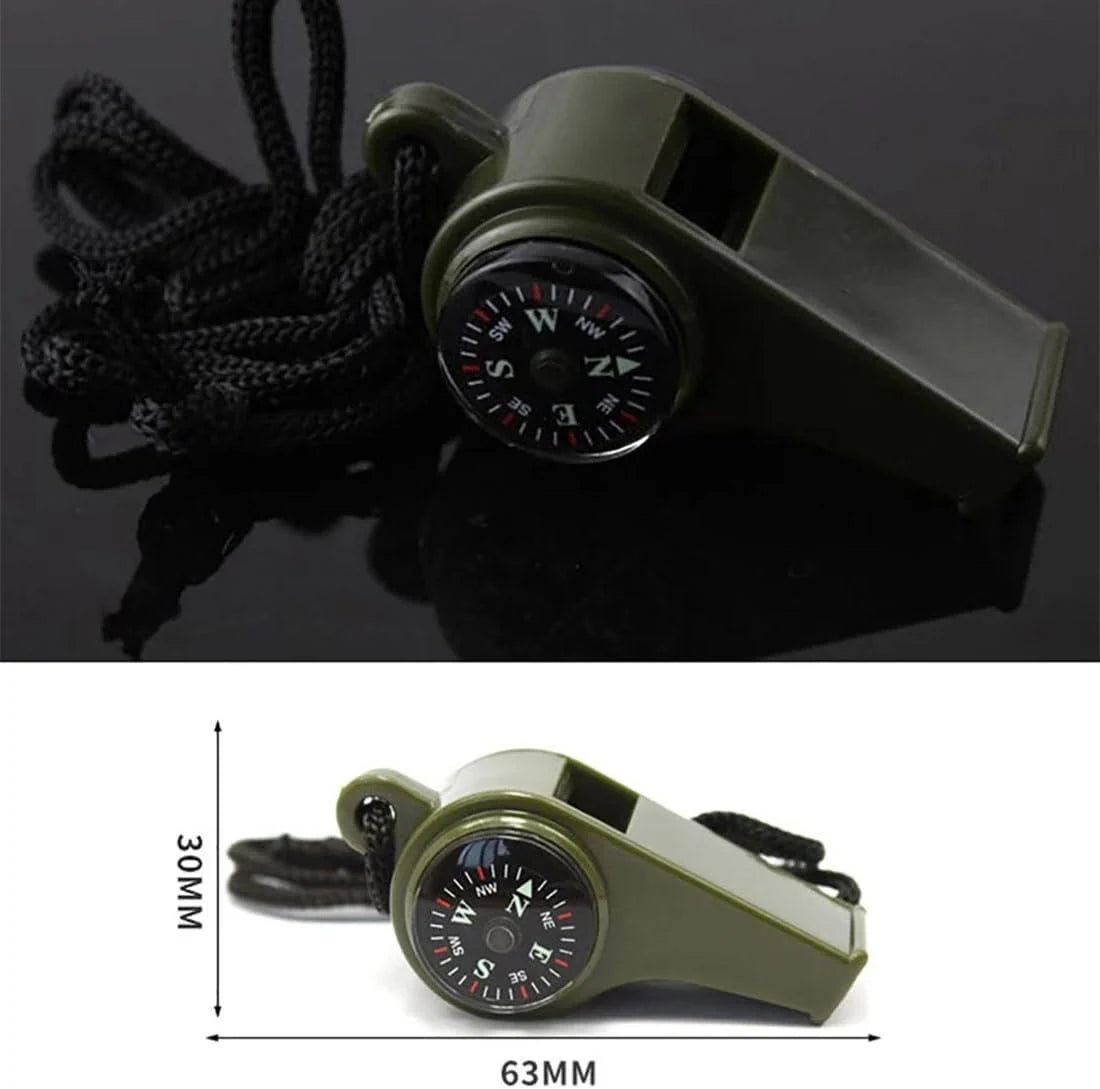Emergency Whistle | 150 dB & Compass & Thermometer