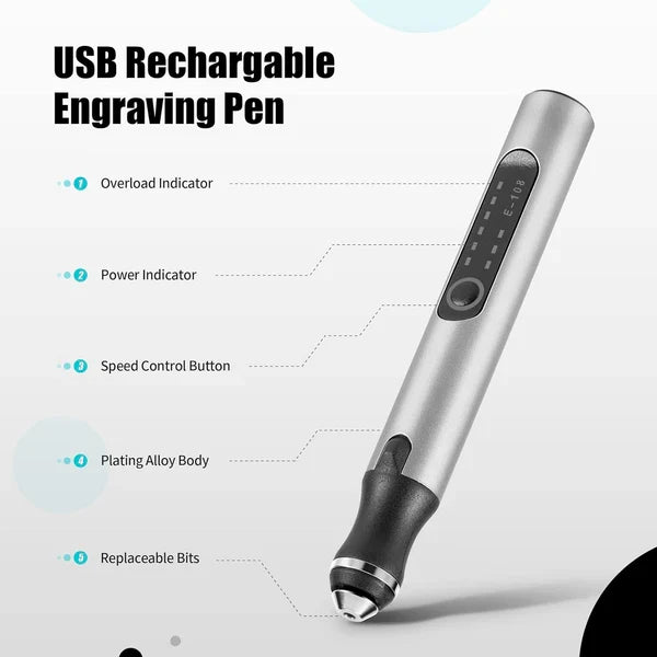 Engraving Pen | Portable Engraving & Drilling | Interchangeable Attachments