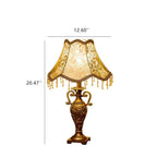 European Vintage Fabric Antique 1-Light Table Lamp