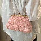 Evening Clutch | Floral Embellished & Removable Chain Strap