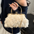 Evening Clutch | Floral Embellished & Removable Chain Strap