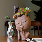 Face Planter | Head-Shaped & Drainage Hole | 18 cm Tall