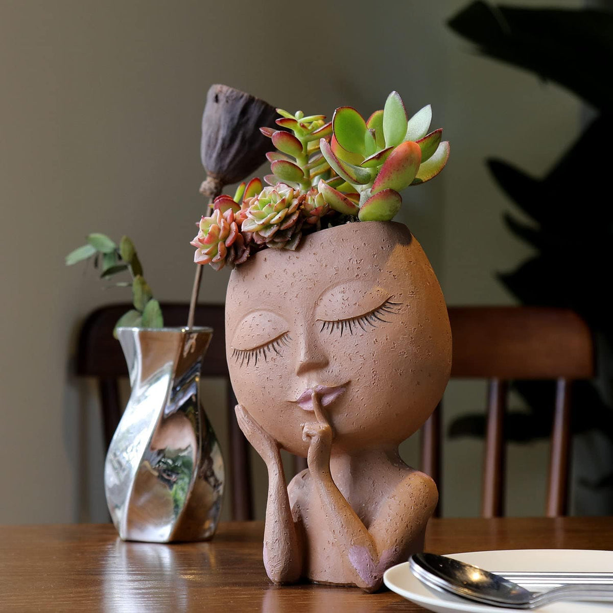 Face Planter | Head-Shaped & Drainage Hole | 18 cm Tall