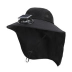 Fan Hat | Wide Brim Dual Fans | Solar & USB Charging