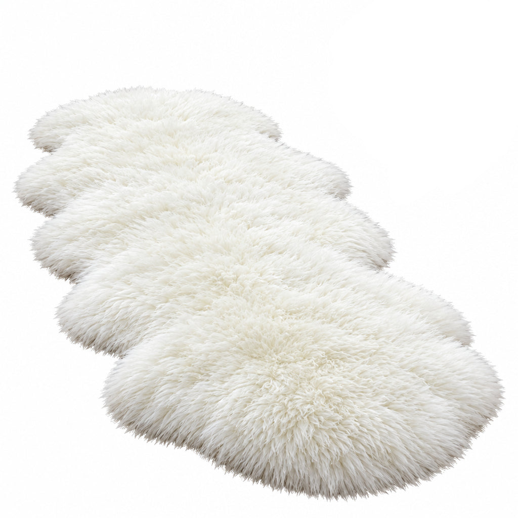 Faux Sheepskin Rug | Plush Long Pile & Anti-Slip Suede Backing