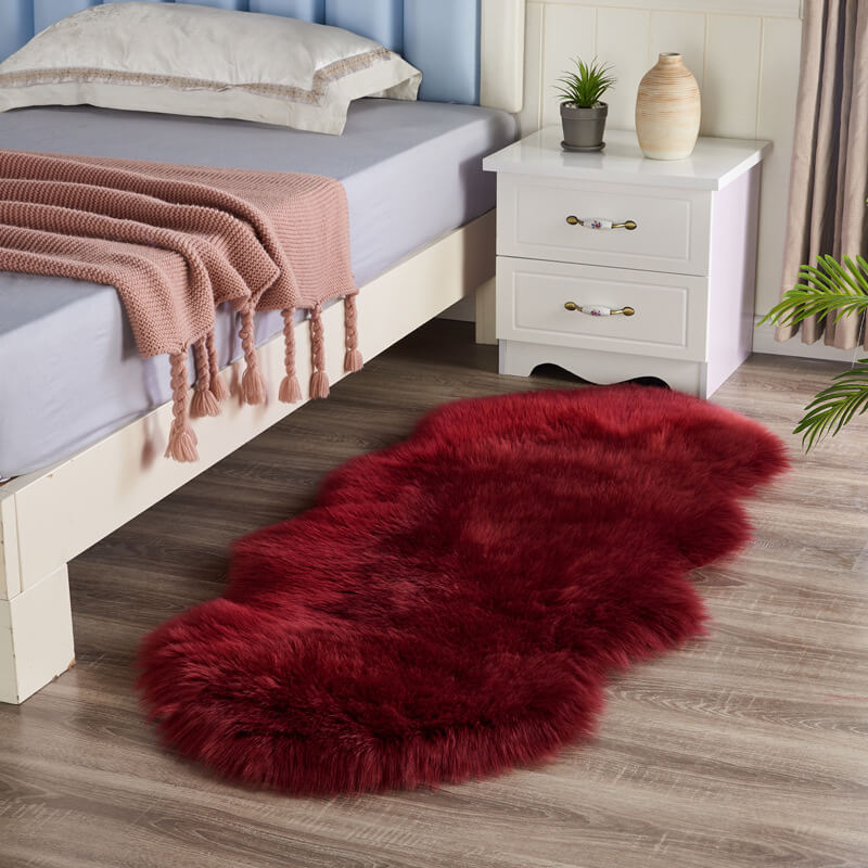 Faux Sheepskin Rug | Plush Long Pile & Anti-Slip Suede Backing