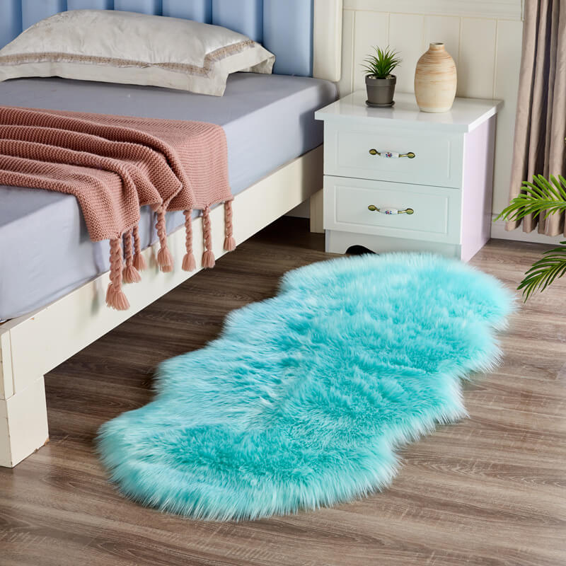 Faux Sheepskin Rug | Plush Long Pile & Anti-Slip Suede Backing
