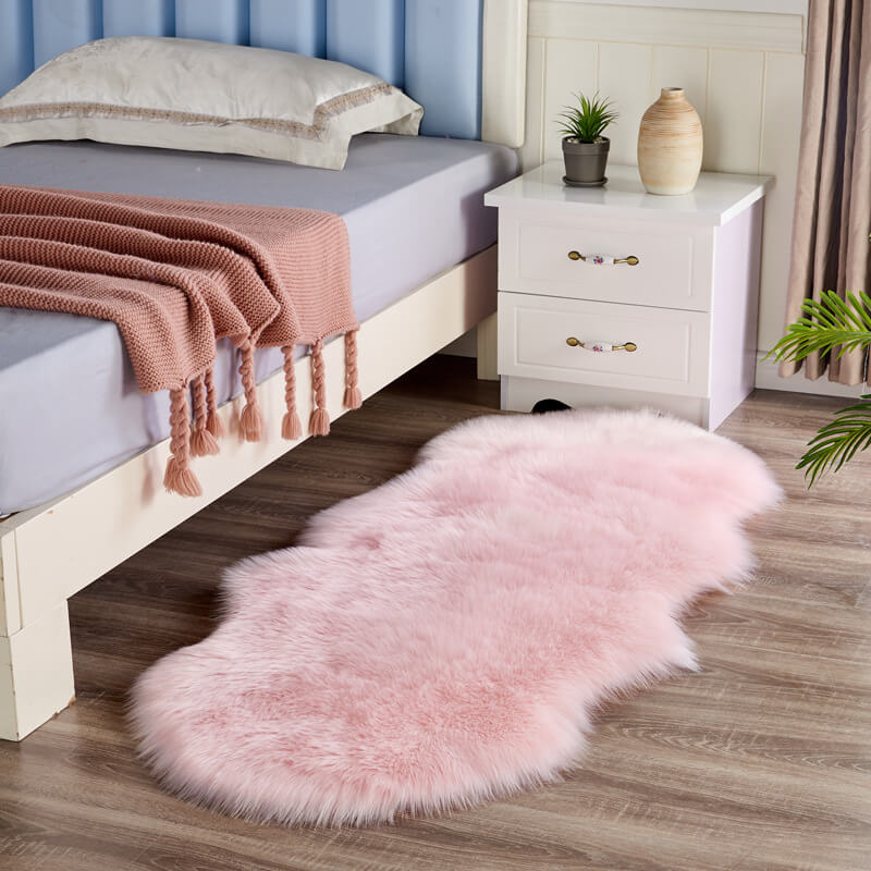 Faux Sheepskin Rug | Plush Long Pile & Anti-Slip Suede Backing