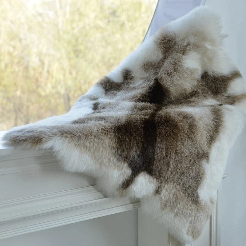 Faux Sheepskin Rug | Plush Long Pile & Suede Backing | 110 x 88 cm