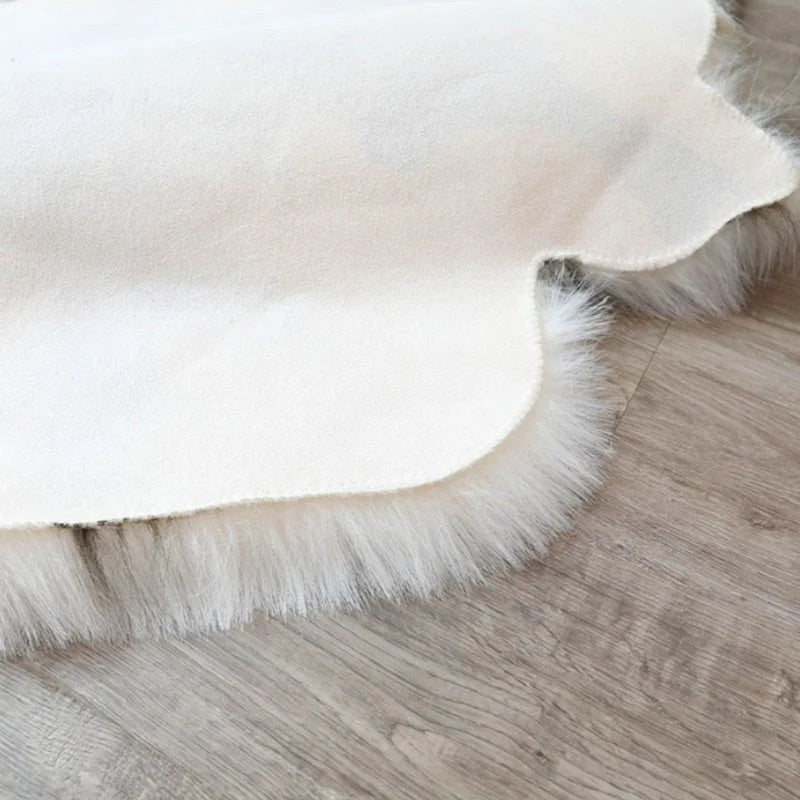 Faux Sheepskin Rug | Plush Long Pile & Suede Backing | 110 x 88 cm