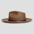 Fedora Hat | Wool Felt Flat Brim & Feathered Braided Band