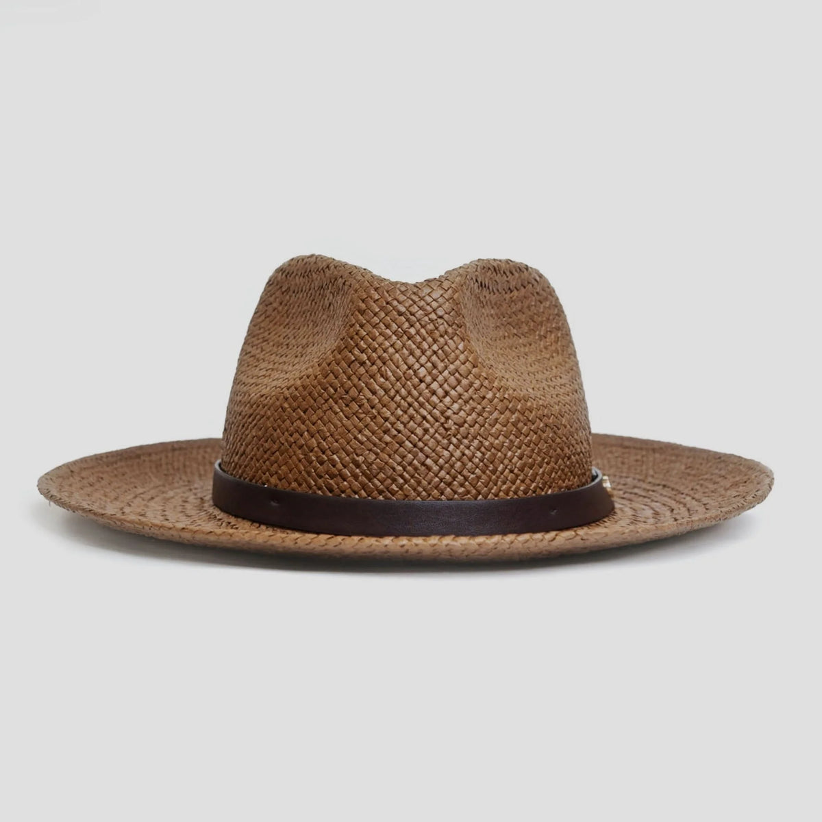 Fedora Hat | Wool Felt Flat Brim & Feathered Braided Band
