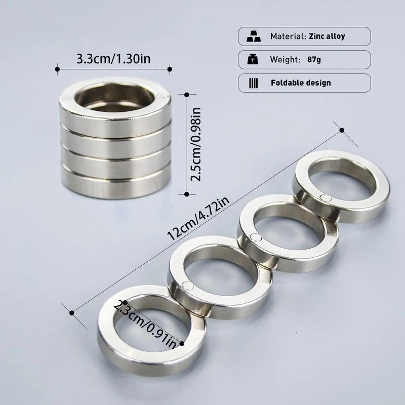 Fidget Ring | Foldable Four-Ring Titanium-Plated Stainless Steel