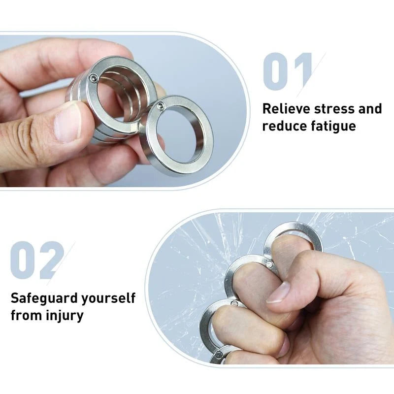 Fidget Ring | Foldable Four-Ring Titanium-Plated Stainless Steel