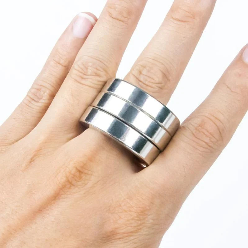 Fidget Ring | Foldable Four-Ring Titanium-Plated Stainless Steel
